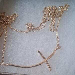 Stylish Gold Cross Necklace